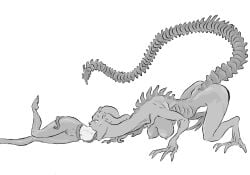 alien big_breasts breasts duo evil_nightmare female female/female female_pred female_prey human humanoid long_tongue mammal nipples nude oral_vore tail tongue vore