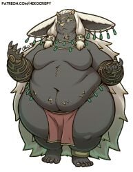 1boy anthro anthro_only belly bhm big_belly big_thighs fat fat_belly fat_fetish fat_male furry furry_only hair moobs nekocrispy nintendo obese obese_male rauru_(tears_of_the_kingdom) tears_of_the_kingdom the_legend_of_zelda