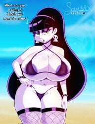 1girls 2026 artist_name ass atomickingboo beach big_ass big_breasts bikini black-haired_female black_eyeshadow black_hair black_hair_female black_lips black_lipstick bracelet bracelets breasts choker dialogue ear_piercing ear_ring earring earrings english english_dialogue english_text eyeshadow female female_only fishnet fishnet_clothing fishnet_legwear fishnet_stockings fishnets hand_on_hip huge_breasts light-skinned_female light_skin lindel_dollice_quilten lips lipstick micro_bikini mostly_nude mostly_nude_female nude nude_female oc original original_character pale-skinned_female pale_skin pierced_ears piercing piercings pov sambiix skull skull_earrings solo spiked_bracelet spikes stockings talking talking_to_viewer text the_besties_(atomickingboo) thick_thighs thighs