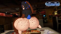 1boy 3d 3d_model big_ass big_butt black_hair bunny bunny_boy catherine_(game) denzel_(vr_nerdy) fluffy_tail furry furry_male furry_only glasses oc original_character pizza plate rabbit rabbit_boy shirt_only solo solo_anthro solo_male table thick_ass vr vr_media vr_nerdy vrchat vrchat_avatar vrchat_media vrchat_model watermark