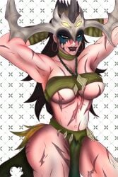 abs armpits arms arms_up ass barely_clothed biceps big_breasts breast_scar breasts female goddess hela hela_(marvel_rivals) hela_(savage_monarch) huge_ass huge_breasts large_breasts looking_at_viewer marvel marvel_rivals muscular muscular_male muscular_thighs reddit_link revealing_clothes savage_land scar scar_on_breasts scared scars thick_thighs thighs underboob