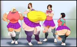 1girls 3futas alexis_(ashvenit) alison_(ashvenit) ashvenit black_hair black_thighhighs blonde_hair brown_hair chubby chubby_futa eiken equine_penis extreme_muscles full_body gigantic_breasts grin horsecock huge_balls huge_breasts huge_penis hyper_penis muscular_legs original outdoors penis_out pleated_skirt precum precum_drip purple_skirt pussy_juice pussy_juice_drip school_uniform skirt smile standing steaming_body steaming_penis steaming_pussy sweater_vest thick_thighs thighhighs zashono_academy_school_uniform