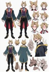 1boy ai_generated dog kortai novelai only_male original_character reference_sheet tagme