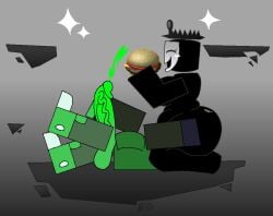 1boy 1boy1girl 1girl 2d 2d_(artwork) 2d_artwork ass barefoot blocky_body butt buttocks cock completely_nude completely_nude_female crown cum dark-skinned_female dark_skin dick ejaculating_cum ejaculation facesitting female ferman ferman_(robloxian) forsaken_(roblox) full_body glistening green_body green_clothes green_clothing green_penis green_skin mask masked masked_female naked naked_female noli noli_(forsaken) noli_(roblox) nude nude_female penis pleasured roblox roblox_game robloxian shoes sitting sitting_on_face sitting_on_person sparkle sparkles sweater
