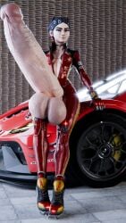 1futa 3d big_ass big_balls big_penis bodysuit bra car cleavage clove_(valorant) futanari high_heels latex manufatura rear_view self_upload short_hair small_breasts small_but_hung tagme valorant