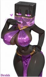 1girls ai_generated anthro anthro_female belly_button big_breasts black_body black_skin breasts cute cute_face dancer dancer_outfit dancing deskk enderman enderwoman eyelashes female female_anthro female_focus hand_on_hip heart-shaped_pupils high_quality high_resolution highres horny horny_female huge_breasts jewelry large_breasts larger_female mature_female microsoft minecraft minecraft_mob mojang monster_girl navel purple_eyes purple_outfit shiny_eyes solo solo_female solo_focus thick thick_female video_games