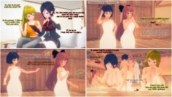 4girls android black_hair blake_belladonna blonde_hair canon_couple cat_ears giantess ginger_hair koikatsu koikatsu_(medium) lesbian_couple penny_polendina red_hair ruby_rose rwby size_difference tenguyurilove tyl-simulation yang_xiao_long