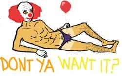 balloon clown gay hair hairy_legs it male pennywise pubic_hair tagme underwear what yaoi