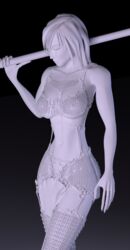3d blender breasts bust chainmail female model