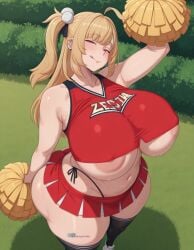 1girls ai_generated angel_yukkis ass big_ass big_breasts big_tits black_thong breasts cheerleader cheerleader_uniform cissia_(zenless_zone_zero) curvy curvy_female curvy_figure day fat_ass nipples oppai park pussy pussy_juice sexy_female sexy_pose skirt sleeveless_shirt sweat thong tits voluptuous_female wet wet_pussy zenless_zone_zero