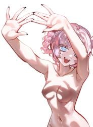 1girls 2026 2d alternate_version_at_paywall black_nail_polish black_nails blush braid braided_hair braided_hair_rings breasts censored_nipples cyan_eyes fangs female female_only foolish_potato hands_casting_shadow highres light-skinned_female light_skin looking_at_viewer nail_polish naked naked_female nanakusa_nazuna nanakusa_nazuna_(yofukashi_no_uta) nude nude_female open_mouth purple_hair vampire vampire_girl yofukashi_no_uta