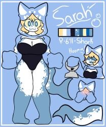 blush_lines blushing hands_covering_face legs_together onesie oni_chuu oversized_hoodie reference_sheet shark shark_humanoid shark_tail