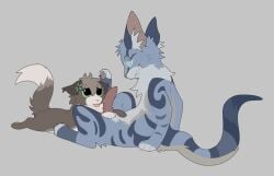 2026 ambiguous_gender animal_genitalia animal_penis blind blue_body blue_eyes blue_fur bodily_fluids brown_body brown_fur cheek_tuft disability domestic_cat duo ear_tuft erection facial_tuft fan_character felid feline feline_genitalia feline_penis felis feral feral_on_feral flower flower_accessory flower_on_head fluffy fluffy_tail fur genitals green_eyes hi_res hybrid_genitalia hybrid_penis inner_ear_fluff jayfeather_(warriors) knot knotted_feline_penis knotted_penis leaftail_(leafwing) leaning leaning_backward licking littleperrito lying male male_feral mammal multicolored_body multicolored_fur no_pupils on_front oral paws penile penile_spines penis penis_lick pink_nose pivoted_ears plant saliva saliva_on_penis saliva_on_tongue saliva_string sex simple_background sitting tabby_cat tail tan_body tan_fur tongue tongue_out tuft two_tone_body two_tone_fur warriors_(book_series)