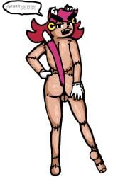 1girls alternate_version_available balls balls_from_back ballsack big_eyebrows cat_ears cat_tail catgirl cheeks colored grabbing grabbing_own_ass mad_mew_mew trans_woman transfem undertale