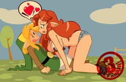 3_dev_adam breasts clothing color cowgirl_position cremia denim_shorts farm_girl farmgirl heart huge_breasts large_breasts link link_(a_link_between_worlds) luigi64 majora's_mask malon mrgreen ocarina_of_time ranch_girl scared shorts simple_background smile the_legend_of_zelda