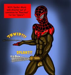 1boy bossbeat dark-skinned_male dark_skin male male_only marvel marvel_comics miles_morales miles_morales_(ultimate_spider-man) smooth_skin solo spider-man_(miles_morales) spider-man_(series) ultimate_spider-man uncensored yaoi