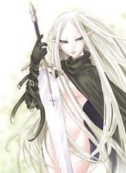 cape claymore irene_(claymore) small_breasts sword tagme