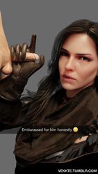 1boy 1girls 3d black_gloves cd_projekt_red faceless_male female femdom gloved_handjob gloves handjob handjob_with_gloves looking_at_viewer male malesub pinching_gesture selfie small_penis small_penis_humiliation snapchat the_witcher_(series) the_witcher_3:_wild_hunt vekkte yennefer