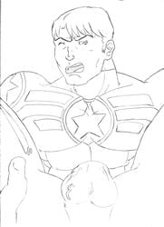 abs captain_america captain_america_(series) flaccid horrorbaraz male male_only marvel monochrome muscles open_mouth pecs penis serratus_anterior steve_rogers tagme testicles uncensored yaoi