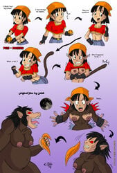 1girls areola breast_expansion breasts dragon_ball dragon_ball_gt erect_nipples female haplorhine kayzer monkey monkey_girl nipples oozaru pan_(dragon_ball) pregnant primate tail transformation