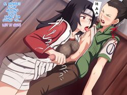 1boy 1girls age_difference areolae assertive black_hair blush breasts censored closed_eyes clothed cum cumshot dialogue female femdom handjob kurenai_yuhi licking licking_chest licking_male_nipple long_hair maku_(l-u) male male_nipple_licking masturbation nara_shikamaru naruto naruto_(classic) nipples older_female open_mouth penis questionable_consent red_eyes straight sweat text tongue tongue_out unwanted_cumshot yuuhi_kurenai