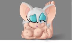 anthro bat breasts color female female_only front_view fur furry lying nipples on_front rouge_the_bat solo sonic_(series) tagme wink