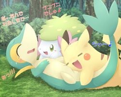 nintendo pemyu pikachu pokemon pokemon_(species) pokemon_bw pokemon_dppt pokemon_rgby shaymin snivy