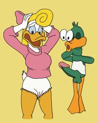 anthro pervynamek02 plucky_duck shirley_the_loon soft_feathers tagme tiny_toon_adventures