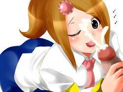 clothing cum handjob reporter_(rhythm_tengoku) rhythm_heaven rhythm_tengoku tagme