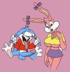 anthro babs_bunny buster_bunny female fur furry male mammal pervynamek02 rabbit straight tagme tiny_toon_adventures uncensored