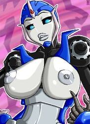 1girls arcee arcee_(prime) areolae autobot big_breasts breasts female female_autobots female_only gray_nipples grey_nipples huge_breasts large_breasts mechanical mindsedge nipples robot robot_girl solo transformers transformers_prime upper_body upper_body_focus