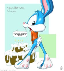 anthro buster_bunny fur furry male male_only mammal rabbit solo tagme tiny_toon_adventures