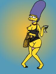 breasts burtstanton clothes color female female_only handbag human marge_simpson smile solo standing tagme the_simpsons