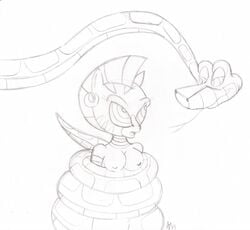 coiling coils crossover disney friendship_is_magic hypnosis kaa kaa_eyes lol20 mind_control monochrome my_little_pony nipples restrained rough_sketch smooth_skin snake the_jungle_book zecora_(mlp)