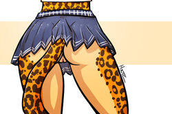 anthro ass back_turned clothed clothing feline female fur furry holtzmann leopard mammal pussy skimpy skirt solo