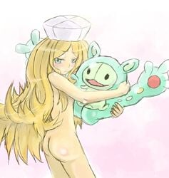 ass caitlin_(pokemon) color female hair hat human interspecies long_hair nude pokemon pokephilia reuniclus size_difference tagme