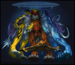 animal_genitalia anthro entei furry gay male male_only pokemon pokemon_(species) raikou suicune zambuka