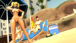 beach bimbo breasts buttplug female female_scout femscout femscout_(alt_design) nipples nude piercing pussy randomdud rule_63 scout scout's_mother smile source_filmmaker tan team_fortress_2 thick_thighs