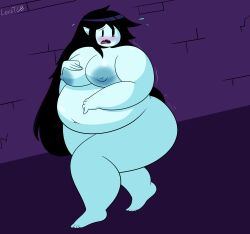 1girls adventure_time bbw big_breasts black_hair breasts chubby fat fat_ass female grey_skin large_breasts locote68 marceline nipples obese obese_female overweight overweight_female plump vampire