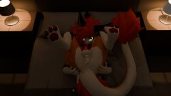16:9 3d_(artwork) animal_genitalia animal_penis anthro anthro_penetrated anthro_penetrating ass autofellatio balls bed bedroom bedroom_eyes big_butt blender_(artwork) bodily_fluids body_hair cane9 chest_fur chest_hair chest_tuft claws colored cum cum_drip cum_in_ass cum_inside digital_media_(artwork) digitigrade dragon dripping erection feet fingers fluffy fluffy_ears fluffy_hair fluffy_neck_fur fluffy_tail fur furniture genital_fluids genitals glowing glowing_eyes hair hi_res knot knotted_penis looking_at_viewer male male_penetrating masturbation multicolored_body mythological_creature mythological_scalie mythology narrowed_eyes novabeast nude oral oral_masturbation orange_body penetration penile penile_masturbation penis scalie seductive solo tail tail_tuft toes tuft vibincane9 white_body widescreen