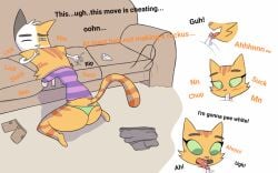 1boy1girl anthro anthro_on_anthro anthro_only ass blowjob blowjob_only blue_eyes cat_ears cat_humanoid cat_tail catboy catgirl clothes_on_floor couch cum cum_drip cum_in_mouth cum_on_face cumming cumming_from_oral cumming_in_mouth edited ejaculation ejaculation_in_mouth feline feline_humanoid fellatio fran_(litterbox_comics) fur green_eyes incest licking_penis litterbox_comics male/female mature_female milf mother_and_child mother_and_son oerba_yun_fang older_female_and_younger_male one_eye_closed oral oral_sex orange_fur panties penis plump_ass saliva saliva_drip semen_in_mouth semen_on_face shirt_only sketchintheshade striped_body striped_fur stripes sucking_penis tail thick_ass thick_legs thick_thighs thong tongue_out vincent_(litterbox_comics) whiskers