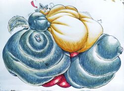 ayaxstudio bbm beastars big_ass big_breasts breasts bubble_butt huge_ass hyper_ass legoshi_(beastars) moobs overweight ssbbm tagme thick_thighs wide_hips