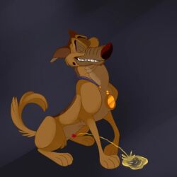 all_dogs_go_to_heaven canid canine canis charlie26 domestic_dog don_bluth feral fur genital_fluids german_shepherd herding_dog hi_res peeing toony watersports
