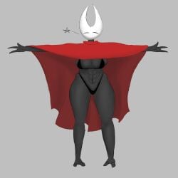 abs bikini black_bikini black_body black_eyes cloak dehromansfw dress dress_lift hollow_knight hollow_knight:_silksong hollow_knight_(franchise) hornet_(hollow_knight) mask red_dress tits