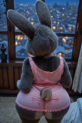 ai_generated ai_video animated anthro ass_crack ass_focus back_view bbw big_ass big_breasts bonnie_hopps bouncing_ass bunny_girl bunny_tail cleavage disney erect_nipples facing_away fat_ass female female_only from_behind furry furry_female furry_only grey_fur high_angle high_angle_view looking_back mature mature_anthro mature_female milf nightgown nipple_bulge no_bra pink_nightgown seductive tagme tail tongue tongue_out transparent_clothing twerk twerking video vlrgromns zootopia zootropolis