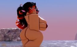 1girls 3d arm_up ass big_ass big_breasts bikini black_hair bottomless breasts cow_ears cow_horns female freckles freckles_on_breasts grena hair horns looking_at_viewer mole_on_breast mole_under_eye multicolored_hair nude orange_hair original_character reyna_(grena) roblox robloxian solo solo_focus tan-skinned_female tan_skin thick_thighs thighs twintails two-tone_hair