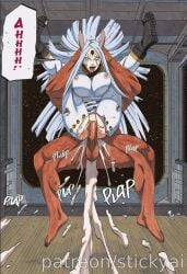 1girls a_(naruto) ai_generated anime boruto breasts dark-skinned_male eyes female fit hair kaguya_otsutsuki muscular_male naruto naruto_shippuden nsfw otsutsuki_kaguya raikage stickyai