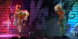 taokaka kaka_(blazblue) blazblue arc_system_works fecharis mask masked masked_female female dark_skin dark-skinned_female red_eyes sharp_teeth hoodie cat catgirl cat_ears aisha_clanclan lightnigh outlaw_star street_fighter
