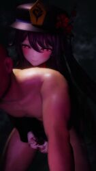 1boy 1girls 3d black_nails blush brown_hair cap censored clothed_female_nude_male clothing continue_after_cum cum edging ejaculation femdom genshin_impact glans_stimulation glans_torture glansjob handjob handjob_from_behind hat hoyoverse hu_tao_(genshin_impact) kkttkktt light-skinned_female light-skinned_male light_skin malesub mihoyo mosaic_censoring painted_nails precum precum_drip red_eyes sound tagme video