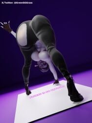 big_ass big_breasts fortnite greengrass grey_skin headlong looking_at_viewer muscles muscular muscular_female nightsurf_bomber purple_body purple_hair semi_nude tagme text textless_version torn torn_clothing torn_pants